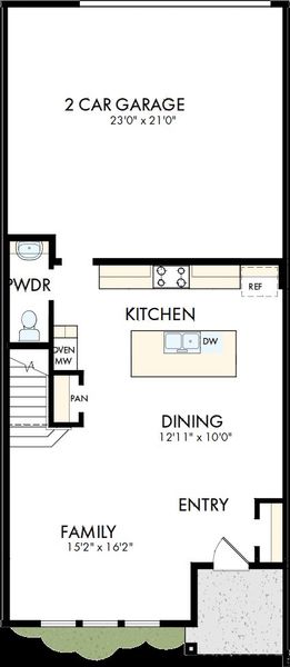 2D floor plan layout of this home in Westerly Park at Wildlight - Courtyard Collection, Yulee, FL (Image 2). 2D floor plan layout of this home in Westerly Park at Wildlight - Courtyard Collection, Yulee, FL (Image 2).