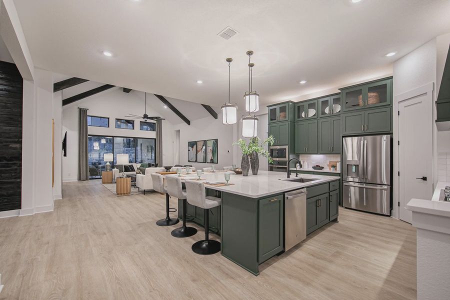 Representative furnished interior of a home built from the Kimberly by Chesmar Homes in Sweetwater, Austin (Image 6). Representative furnished interior of a home built from the Kimberly by Chesmar Homes in Sweetwater, Austin (Image 6).