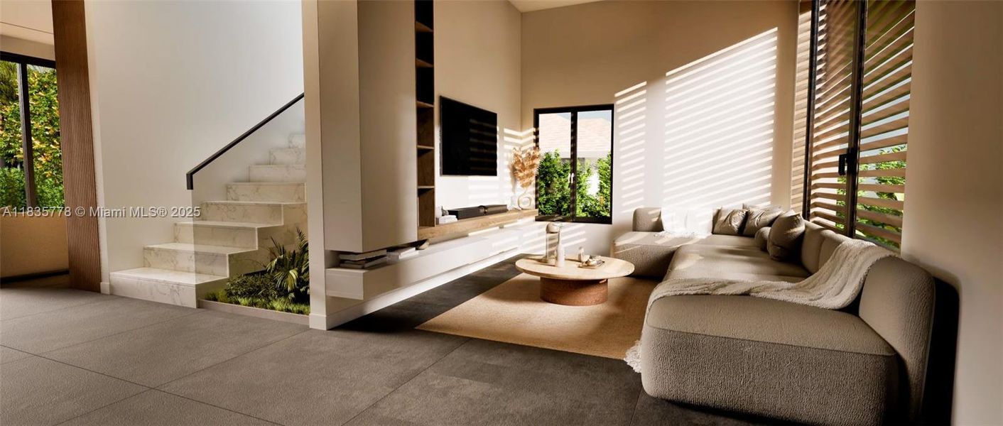 Furnished interior view inside a new home in , Miami Beach (Image 7). Furnished interior view inside a new home in , Miami Beach (Image 7).