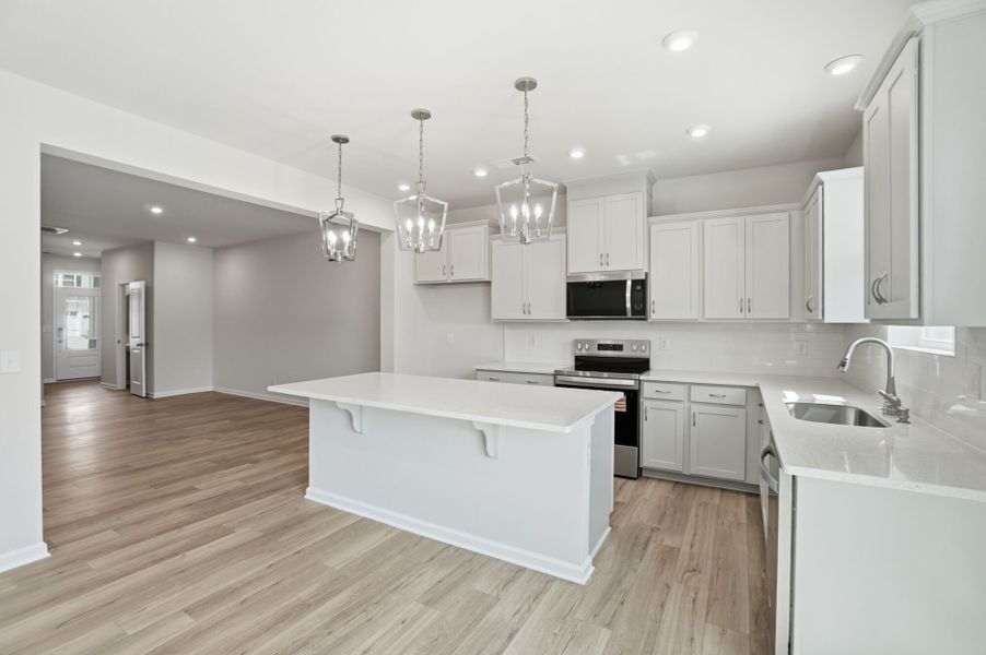 Furnished interior view inside a new home in Arbor Chase, Clover (Image 8). Furnished interior view inside a new home in Arbor Chase, Clover (Image 8).