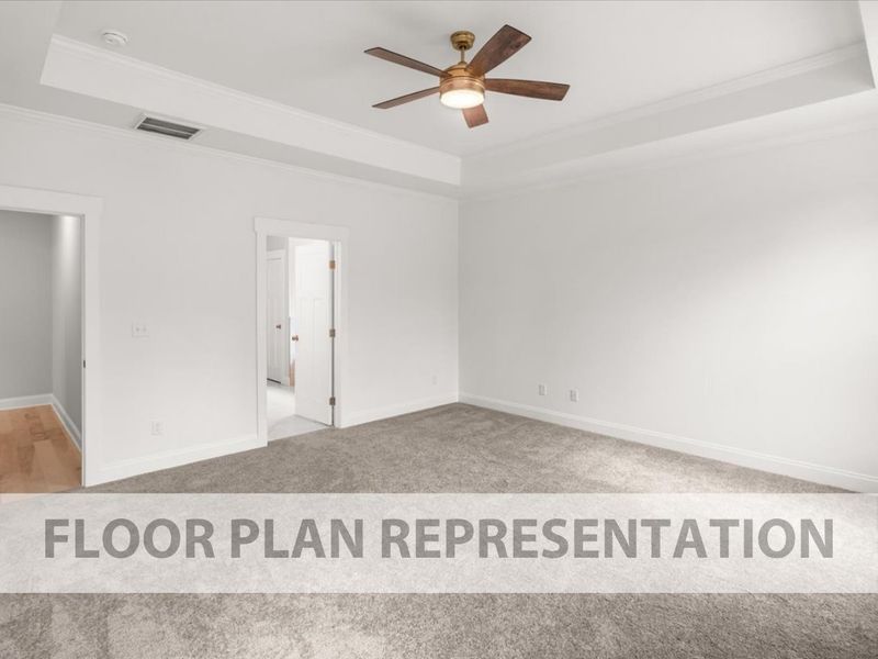 Nottaway Floor Plan Representation | Primary Bedroom to En Suite Bath