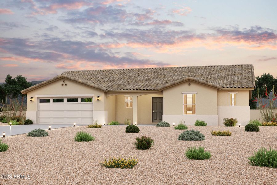Front exterior of a home in the Reserve at Tuscany community, located in Casa Grande, AZ (Image 9).