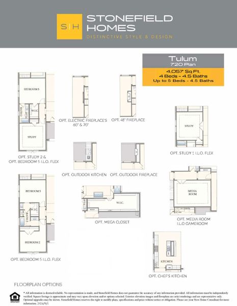 2D floor plan layout for the Tulum by Stonefield Homes in Heath Golf and Yacht Club, Rockwall, TX (Image 5).
