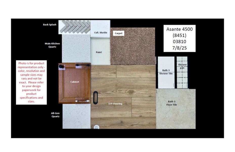 Sample of building materials used in homes in Artisan at Asante, Surprise (Image 29).