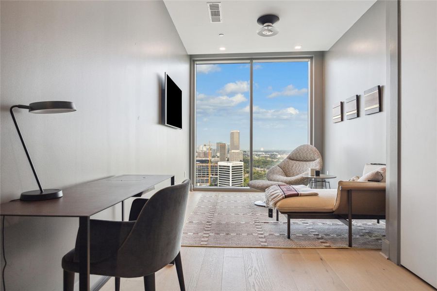 Third bedroom set up as a study.