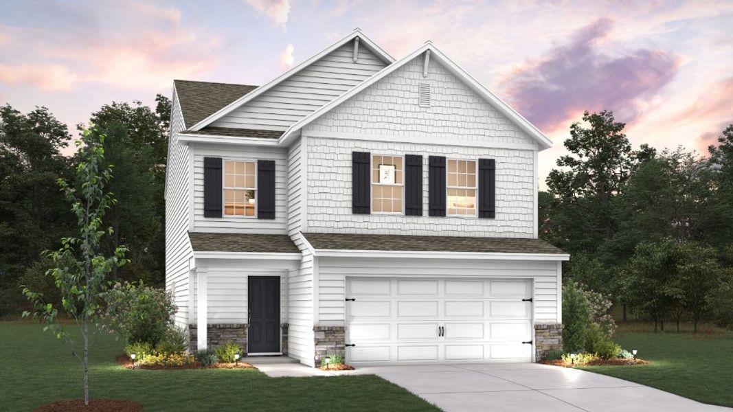 Representative exterior photo of a completed home built from the Walden by D.R. Horton in Shepherd's Farm, Mooresville, NC (Image 6).