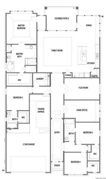 2D floor plan layout of this home in Foxbrook, Cibolo, TX (Image 3).