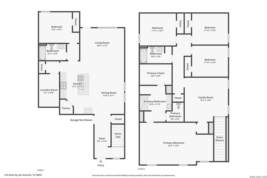 2D floor plan layout of this home in Hunters Ranch, San Antonio, TX (Image 3).