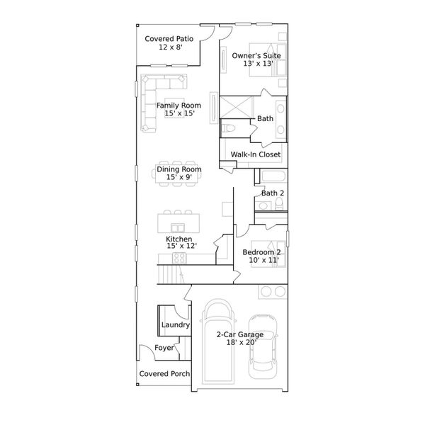 2D floor plan layout of this home in Monarch Landing, Needville, TX (Image 2). 2D floor plan layout of this home in Monarch Landing, Needville, TX (Image 2).