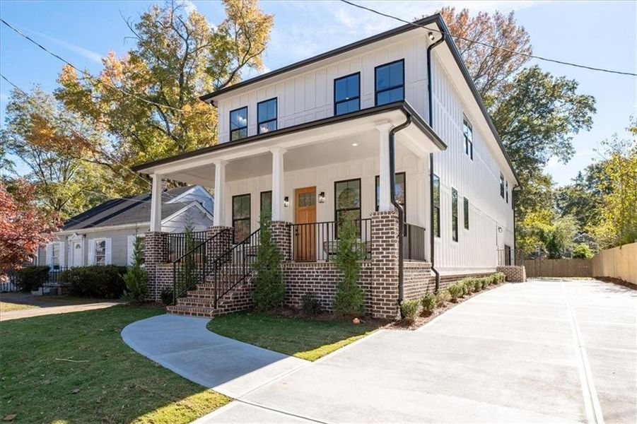 Front exterior of a new home in , Decatur, GA, highlighting curb appeal (Image 29).