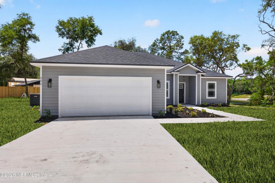 Front exterior of a new home in , Melrose, FL, highlighting curb appeal (Image 18). Front exterior of a new home in , Melrose, FL, highlighting curb appeal (Image 18).