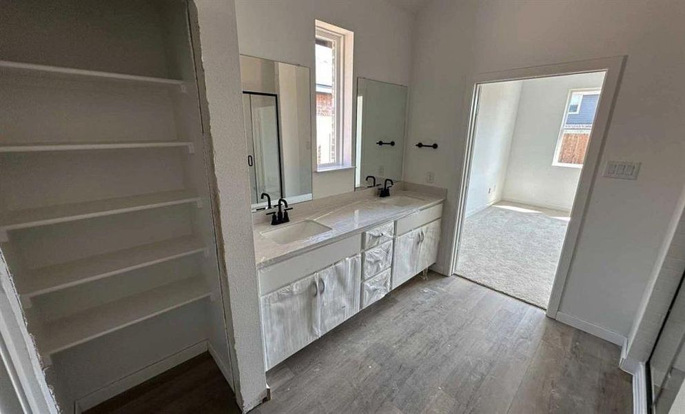 Primary Bathroom Construction Progress featuring the Harmony Collection