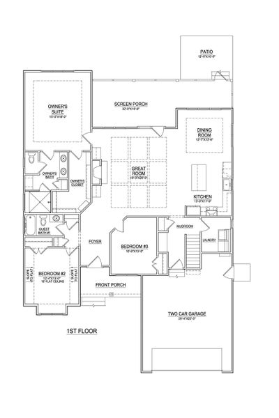 2D floor plan layout of this home in The Villas at Langston Farms, Winterville, NC (Image 2). 2D floor plan layout of this home in The Villas at Langston Farms, Winterville, NC (Image 2).