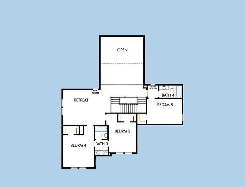 2D floor plan layout for the The Rockwall by David Weekley Homes in Goodland – Manor Series, Grand Prairie, TX (Image 3). 2D floor plan layout for the The Rockwall by David Weekley Homes in Goodland – Manor Series, Grand Prairie, TX (Image 3).