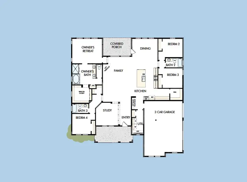 2D floor plan layout for the The Northstar by David Weekley Homes in Thornebrook, Bulverde, TX (Image 5). 2D floor plan layout for the The Northstar by David Weekley Homes in Thornebrook, Bulverde, TX (Image 5).