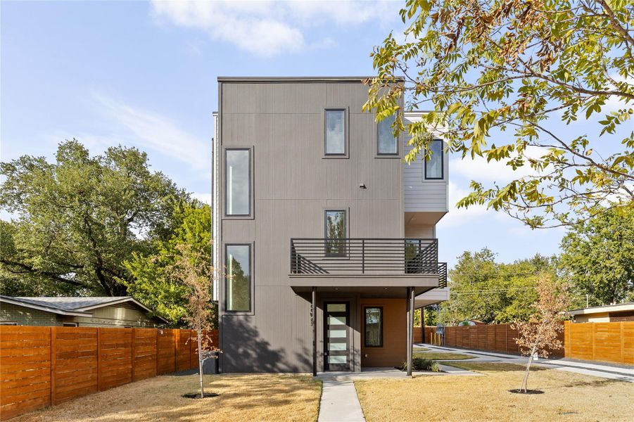 Clean lines and multi-level design define this striking contemporary residence.