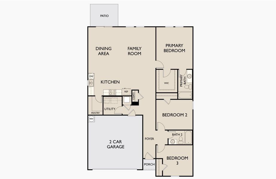 2D floor plan layout of this home in Cattleman's Crossing, Fort Worth, TX (Image 2).