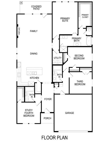 2D floor plan layout for the Inwood 2F by First Texas Homes in La Frontera, Fort Worth, TX (Image 4).