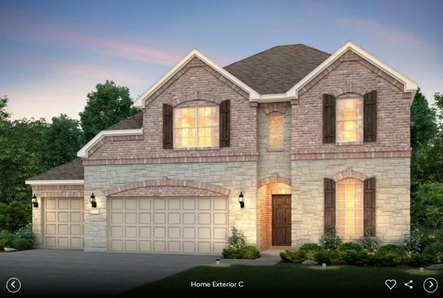Front exterior- Pulte - Lexington, Elevation C rendering