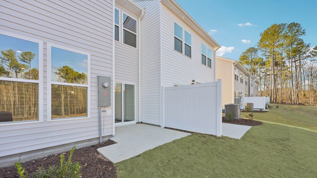 Exterior details and patio area of a home in Chapel Townes, Raleigh (Image 3).