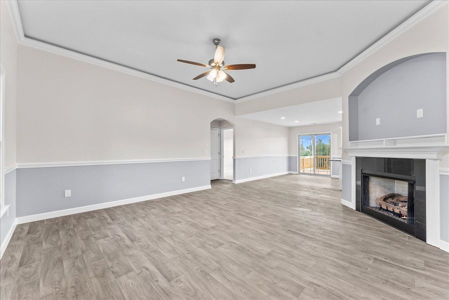 Representative unfurnished interior of a home built from the Startex by Enchanted Homes in Huckleberry Cove, Chesnee (Image 16). Representative unfurnished interior of a home built from the Startex by Enchanted Homes in Huckleberry Cove, Chesnee (Image 16).
