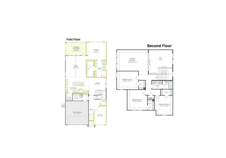 2D floor plan layout of this home in Landmark, Denton, TX (Image 3).