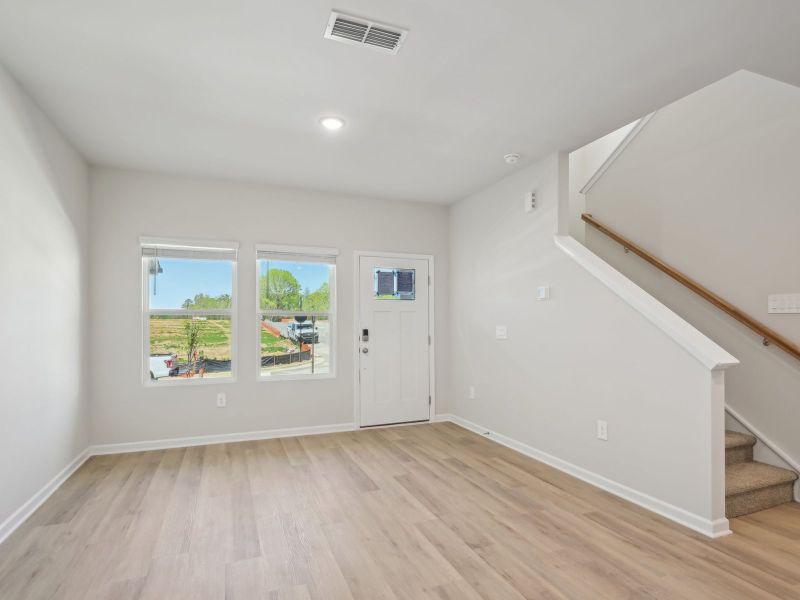 Spacious, unfurnished interior of a new home in Cadence Meadows Townes, Zebulon (Image 13). Spacious, unfurnished interior of a new home in Cadence Meadows Townes, Zebulon (Image 13).