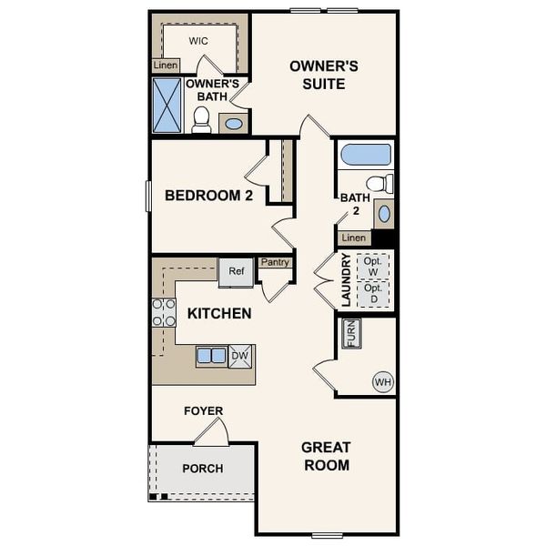 2D floor plan layout of this home in Mossy Head, Defuniak Springs, FL (Image 2).