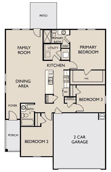 2D floor plan layout of this home in Noble Ridge, Howe, TX (Image 3).