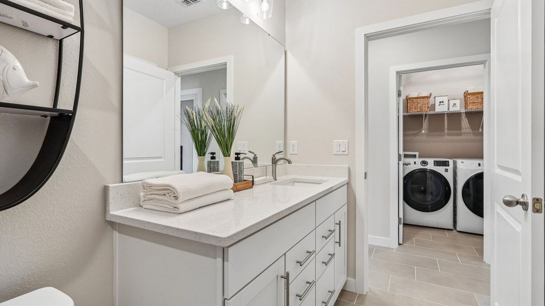 Flagler Floor Plan Shared Bath well appointed across from the bathroom and off of the garage. Flagler Floor Plan Shared Bath well appointed across from the bathroom and off of the garage.