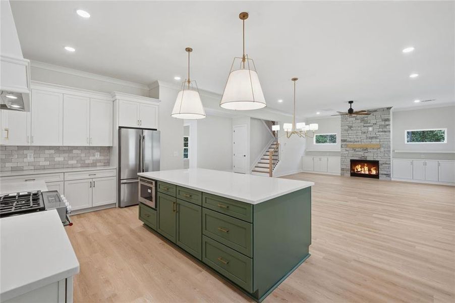 Furnished interior view inside a new home in , White (Image 12).