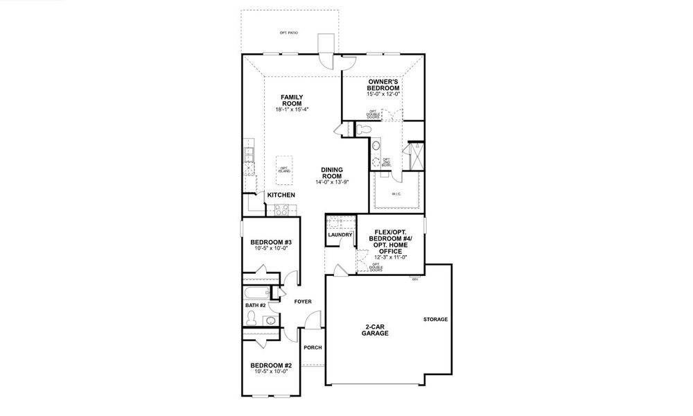 2D floor plan layout for the Freestone by M/I Homes in Verano Farms, Von Ormy, TX (Image 4).