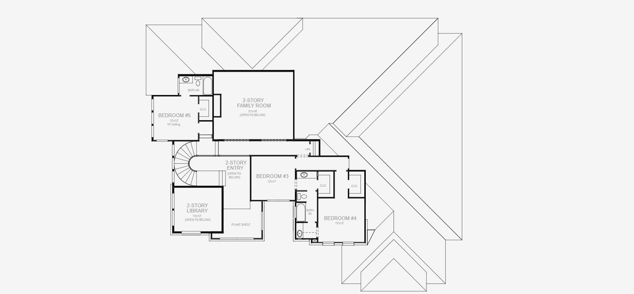 2D floor plan layout for the 4354A by Perry Homes in Creek of Driftwood, Driftwood, TX (Image 4).