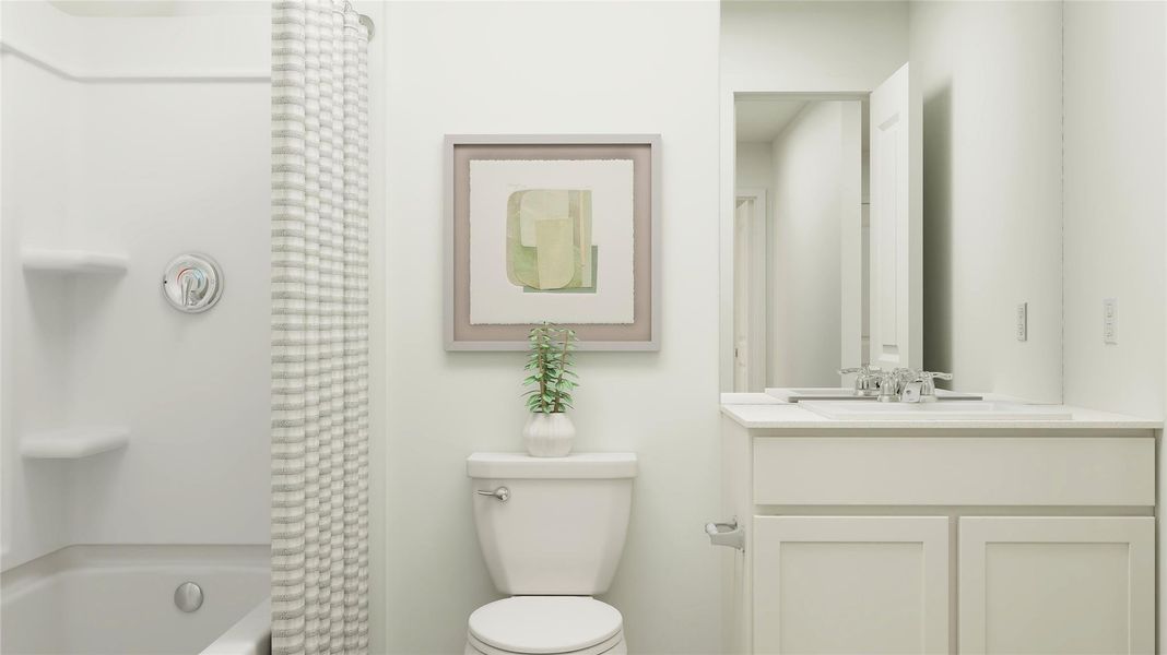 Furnished interior view inside a new home in Bertram Oaks: Majors Collection, Bertram (Image 28). Furnished interior view inside a new home in Bertram Oaks: Majors Collection, Bertram (Image 28).