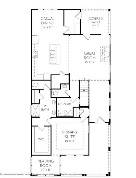 2D floor plan layout for the Kiawah - Single Family Homes by Dream Finders Homes in Arbor Village, Matthews, NC (Image 4).