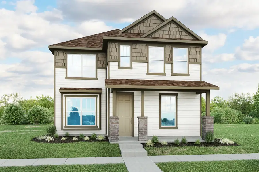 Representative exterior photo of a completed home built from the Artistry III Series - Doyle III by DRB Homes in Infinity Square, Kyle, TX (Image 3). Representative exterior photo of a completed home built from the Artistry III Series - Doyle III by DRB Homes in Infinity Square, Kyle, TX (Image 3).