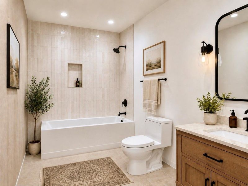 This first-floor full bathroom includes a tub/shower combo and is conveniently located near the main living areas for easy access from the kitchen, dining, and living spaces. Its placement adds everyday functionality to the first floor and provides a practical layout for the home. * Photo rendering shown as home is currently under construction | Final appearance may vary * This first-floor full bathroom includes a tub/shower combo and is conveniently located near the main living areas for easy access from the kitchen, dining, and living spaces. Its placement adds everyday functionality to the first floor and provides a practical layout for the home. * Photo rendering shown as home is currently under construction | Final appearance may vary *