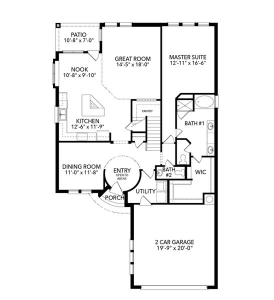 2D floor plan layout for the Chessel by Sandlin Homes in Lakesong, Midlothian, TX (Image 4). 2D floor plan layout for the Chessel by Sandlin Homes in Lakesong, Midlothian, TX (Image 4).