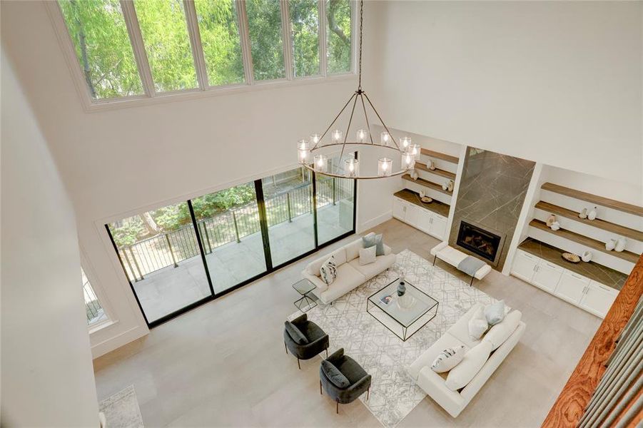 The 2-story Family Room allows for natural light to fill this beautiful home.