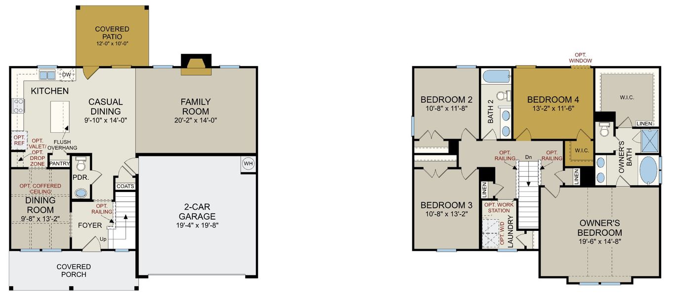 2D floor plan layout of this home in Wood Lake II, Raeford, NC (Image 4).