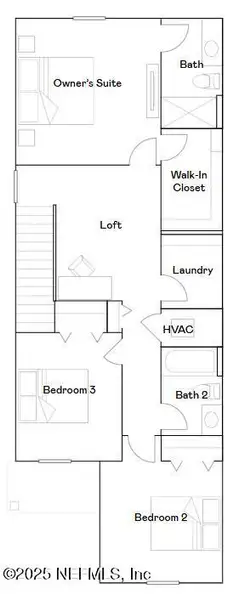2D floor plan layout of this home in Hardwick Farms, Jacksonville, FL (Image 3).