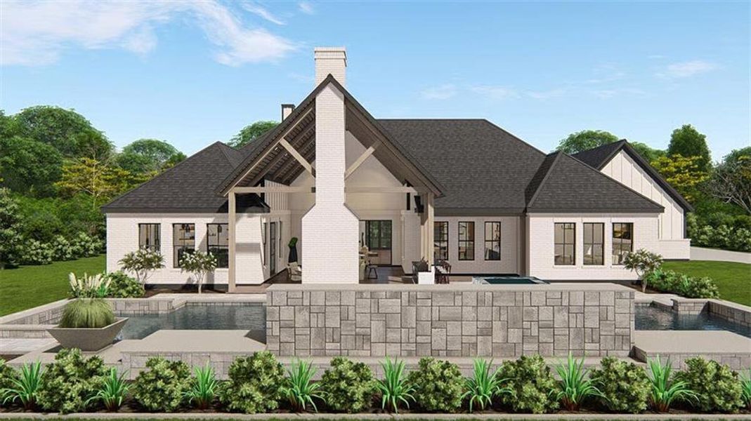 Front exterior of a new home in , Woodstock, GA, highlighting curb appeal (Image 24).