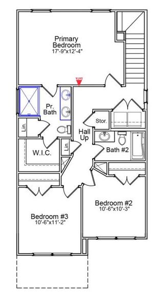 2D floor plan layout of this home in Central Creek, Goose Creek, SC (Image 4).
