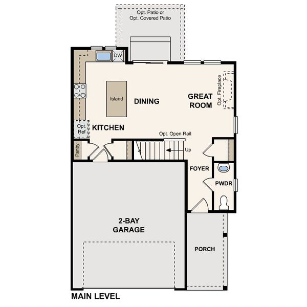 2D floor plan layout for the Cypress by Century Communities in Brighton Crossings, Brighton, CO (Image 3).
