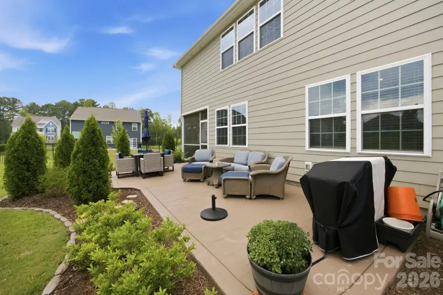 Exterior details and patio area of a home in Falls Cove at Lake Norman, Troutman (Image 3).