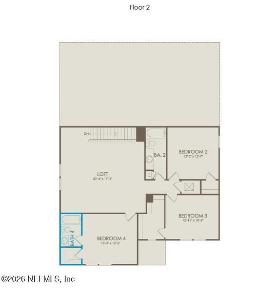 2D floor plan layout of this home in Double Branch, Middleburg, FL (Image 4).
