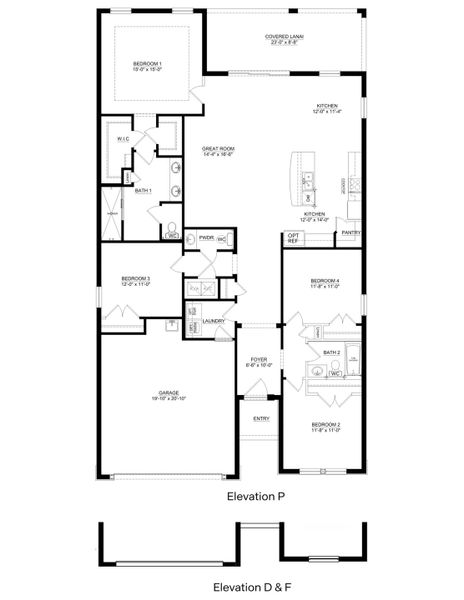 2D floor plan layout for the Lantana by D.R. Horton in Hammock at Two Rivers, Zephyrhills, FL (Image 3). 2D floor plan layout for the Lantana by D.R. Horton in Hammock at Two Rivers, Zephyrhills, FL (Image 3).