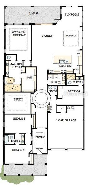 2D floor plan layout of this home in Laureate Park at Lake Nona - Park Series, Orlando, FL (Image 2).