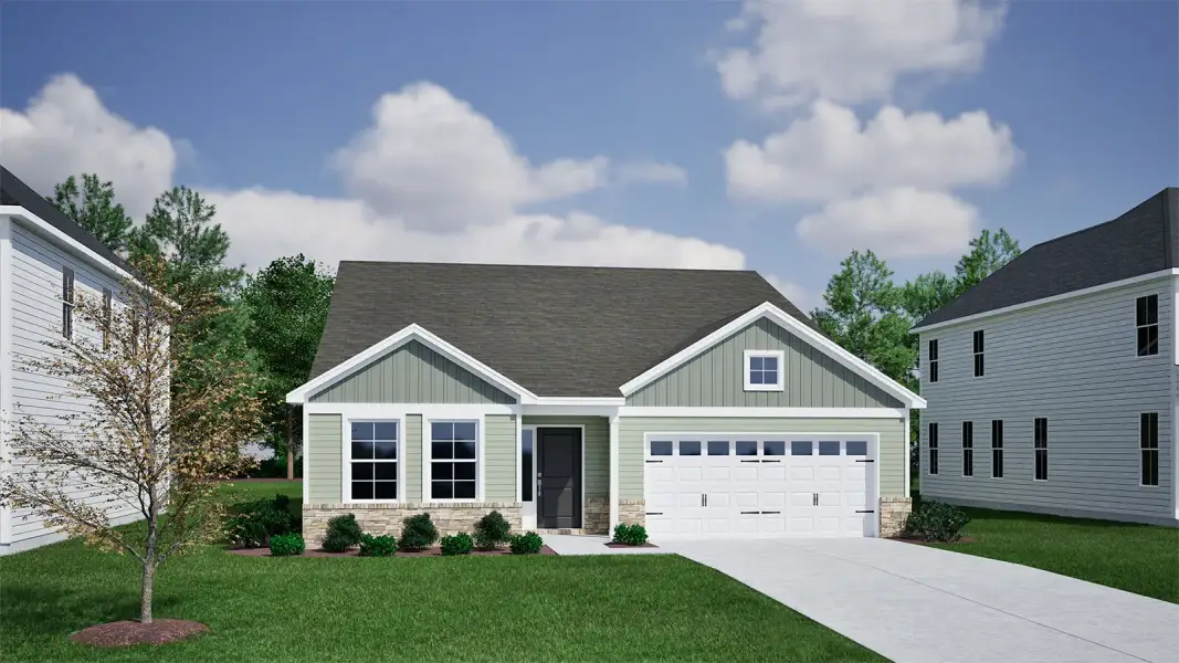 Representative exterior photo of a completed home built from the Lanier - Genesis Value Collection by Mungo Homes in Fairfield Place East and West, Chesnee, SC (Image 17). Representative exterior photo of a completed home built from the Lanier - Genesis Value Collection by Mungo Homes in Fairfield Place East and West, Chesnee, SC (Image 17).