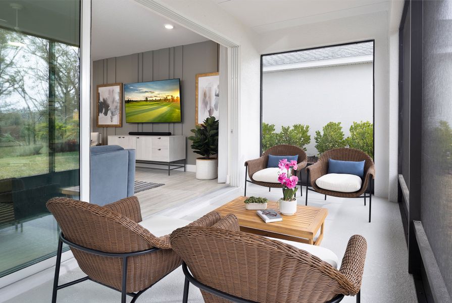 Representative exterior details of a home built from the The Bradson by David Weekley Homes in North River Ranch – Garden Series, Parrish (Image 3).